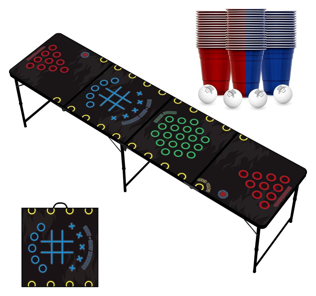 Bierpong Tisch | Klappbar und Tragbar | Wasserabweisend und Kratzfest | Spiel für Erwachsene