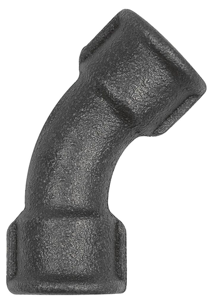 Riegler Bogen 41, 45°, Rp 1 i., Rp 1 i., Temperguss schwarz