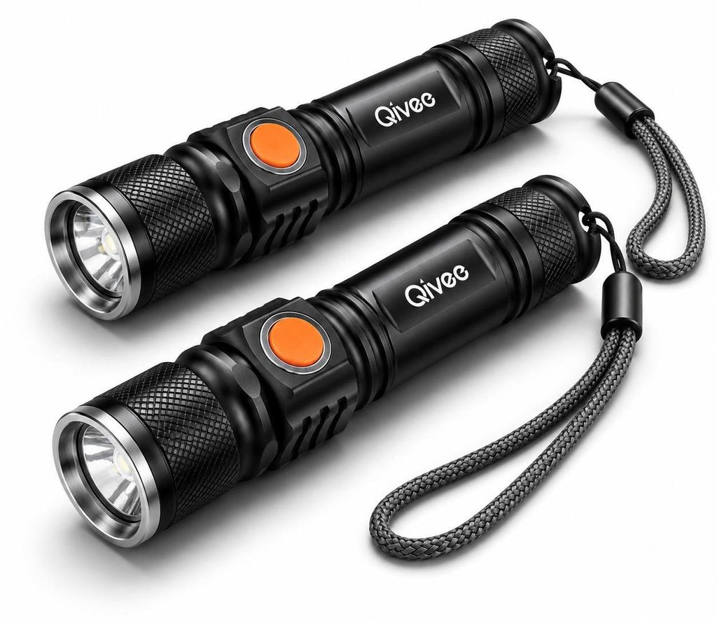 2x LED Taschenlampe Starke USB Lampe Polizei Swat Produktbild 