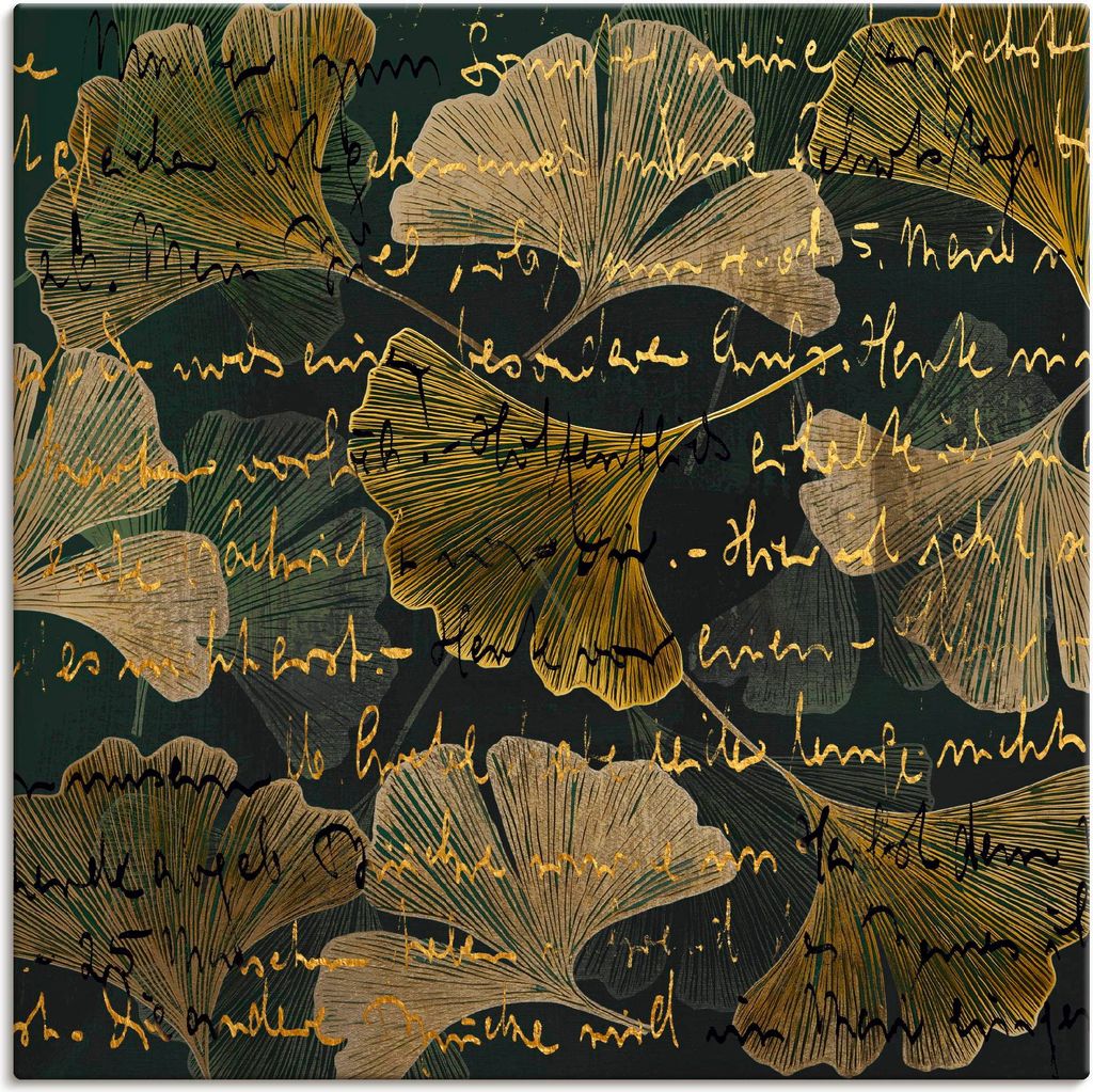 ARTland Leinwandbild Ginko auf Braun Größe: 40x40 cm