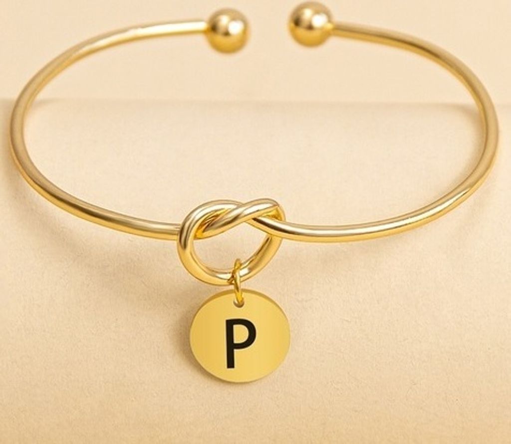 Elegantes Alphabet Armband mit Buchstabe P in Gold KP20356