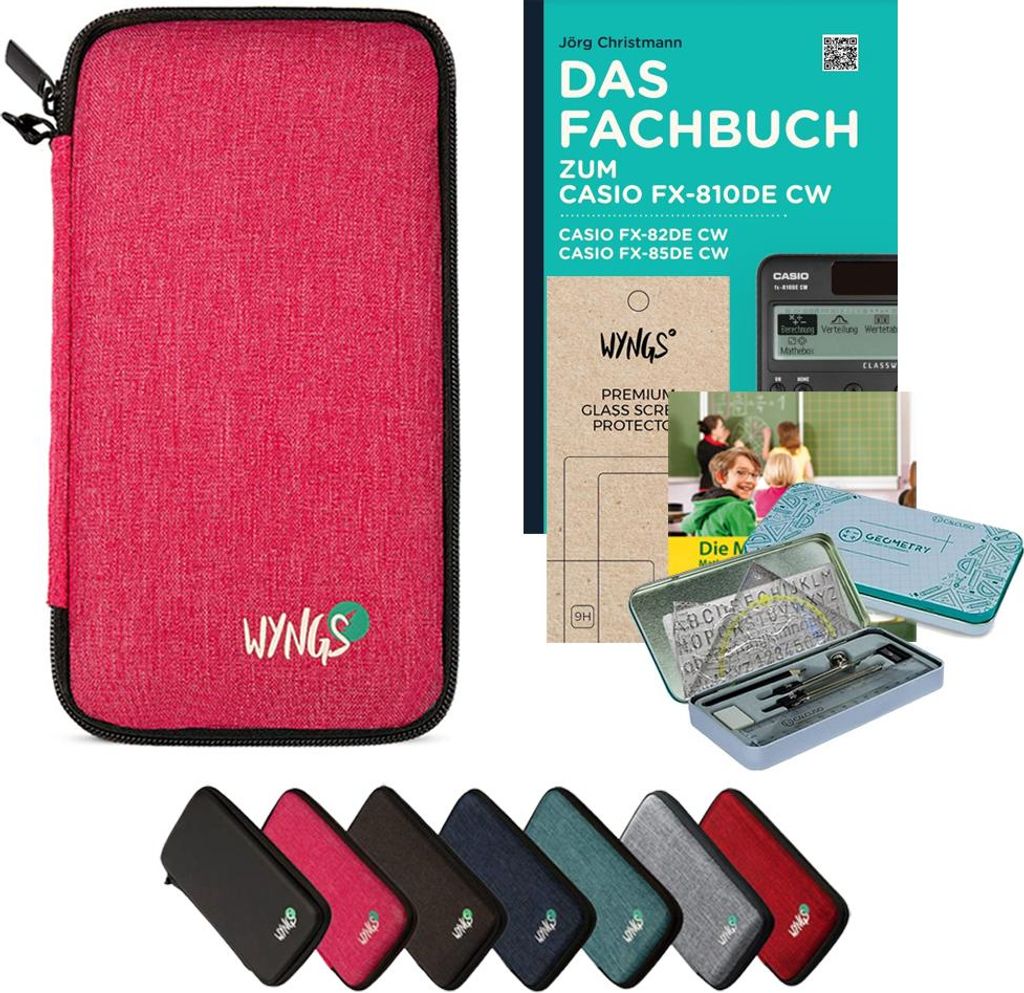 CALCUSO Zubehör Streberpaket Pink kompatibel für Taschenrechner Casio FX-810DE CW