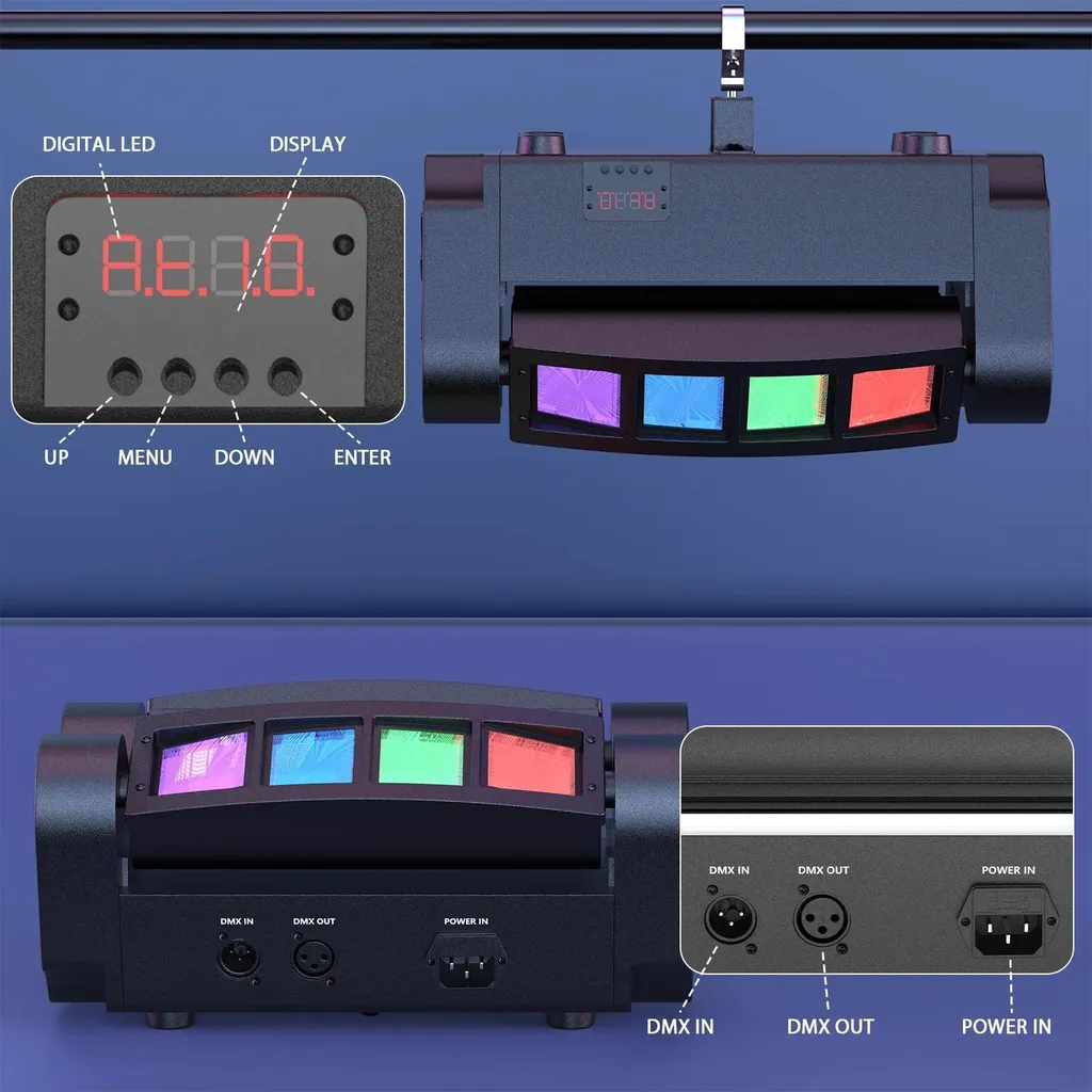 Spider Beam LED 80W - Finissez-en avec les éclairages de scène fades DMX