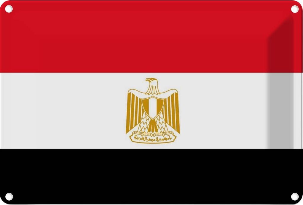 vianmo Blechschild 12x18 cm Ägyptens Egypt Flagge Fahne Wappen