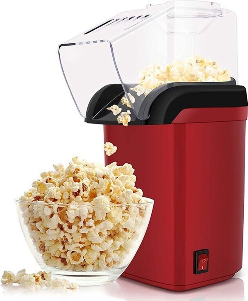 ZELURXX Popcornmaschine, Popcornmaker, 1200 W, ohne Ölfett, 3 Minuten schnell, One-Touch-Bedienung, für Heimvideos und Weihnachtsfeiern
