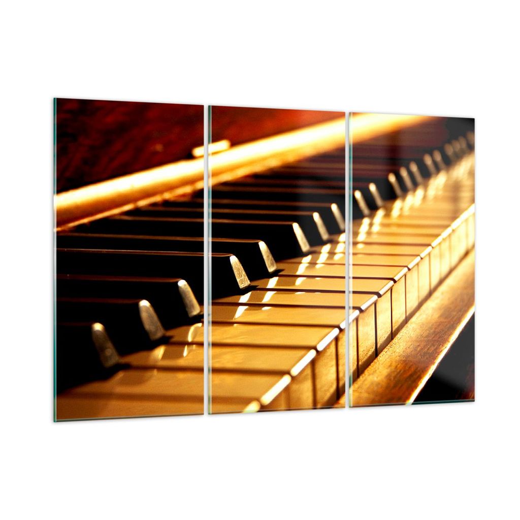 Bilder auf glas - Klavier Musik Konzert - 105x70cm - Glasbilder - Wandbilder - Kunstdruck - zum Aufhängen bereit - Wanddekoration aus Glas - Glas ...