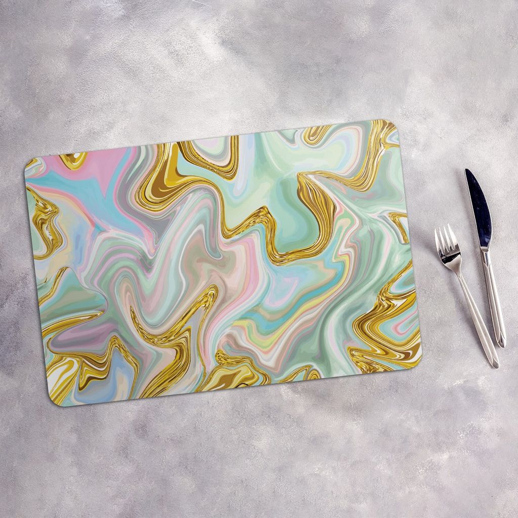 Tischset 6x45x30 cm Platzset Tischmatte Platzmatte Untersetzer - Farbig Mosaik Abstrakt