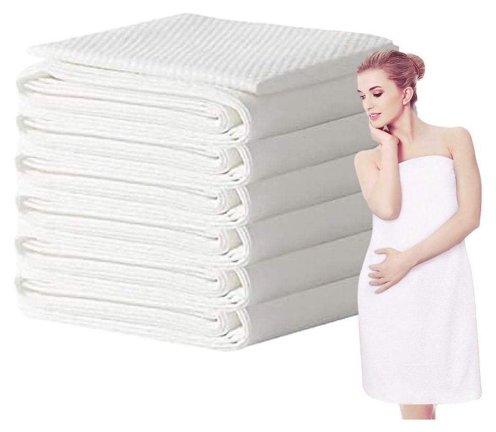 6er-Pack Einweg-Badetücher, wiederverwendbar, 140cm x 70cm, Produktbild 