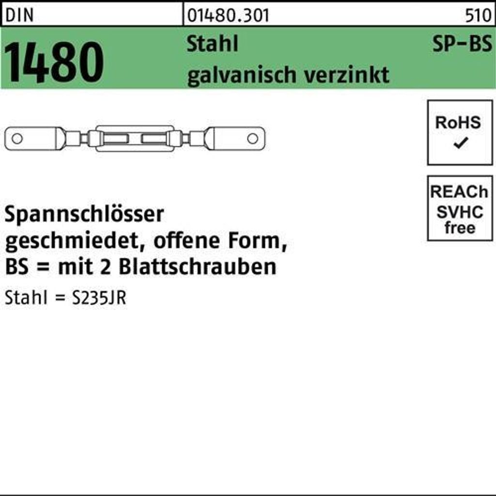 Reyher  Spannschlösser DIN 1480 St. SP BS M 12 vz Produktbild 