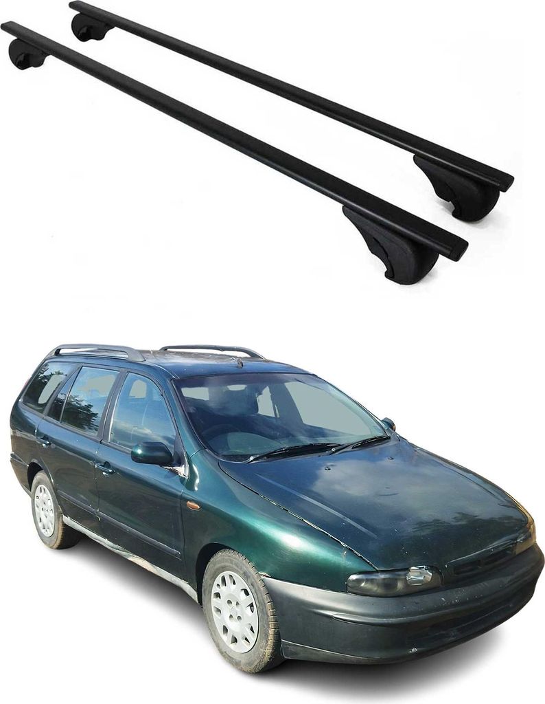 Dachträger Grundtäger für Fiat Marea Weekend 1996-2003 75kg Metall Schwarz 2 tlg