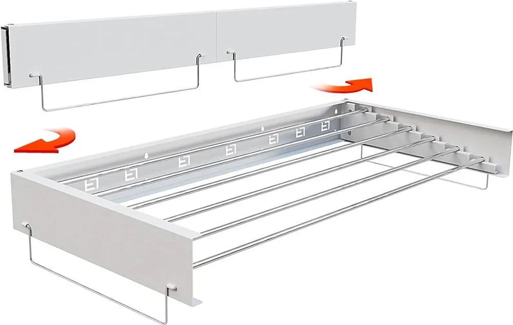 Portasciugamani, Stendibiancheria, Appendiabiti Estensibile A Parete In Acciaio Inossidabile 5 Aste Appendiabiti Per Bagno Balcone Soggiorno Allaperto 71131998