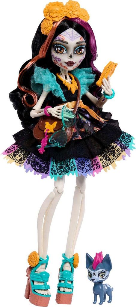 Monster High Skelita Calaveras-Modepuppe in Rüschenkleid Produktbild 