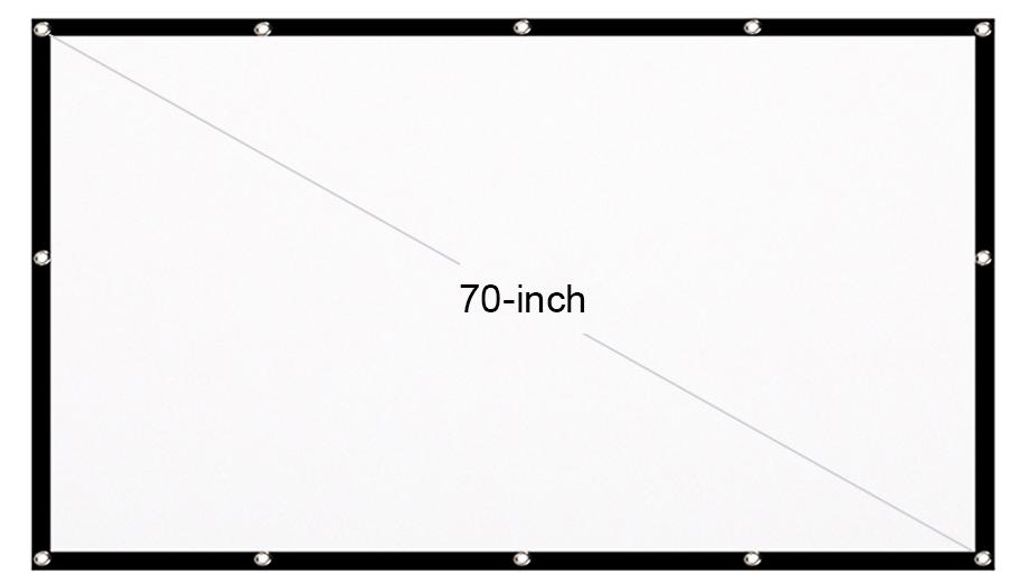 Tragbarer 70-Zoll-HD-Projektorbildschirm 16: 9-Projektionsbildschirm Faltbarer, dicker, langlebiger Heimkino fuer den Aussenbereich