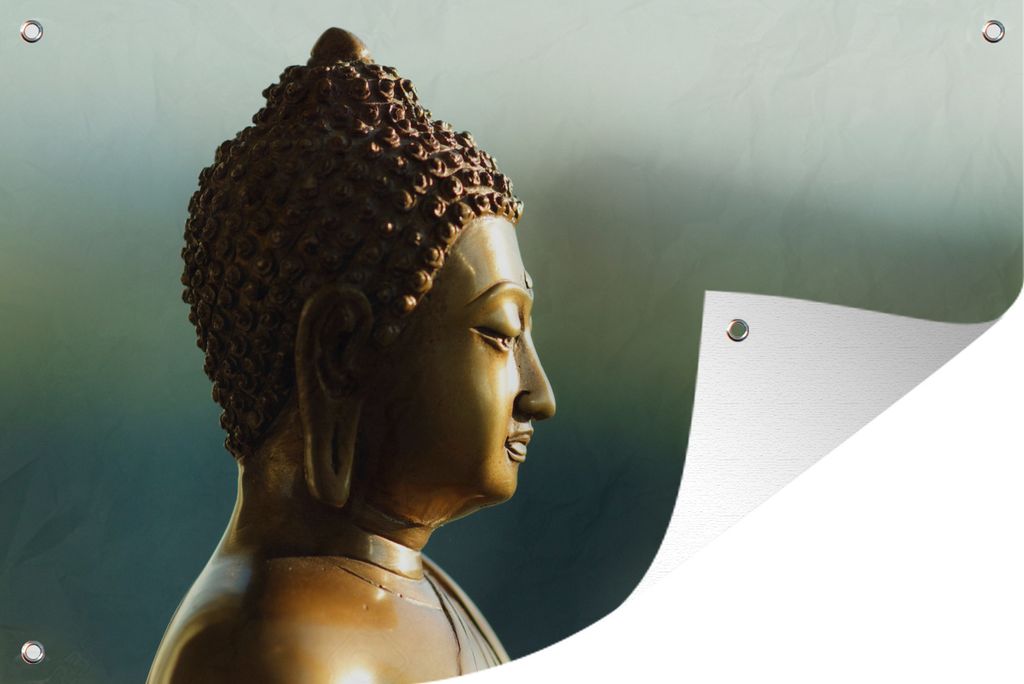 Gartenposter - Buddha Bild Fotodruck - 120x80 cm