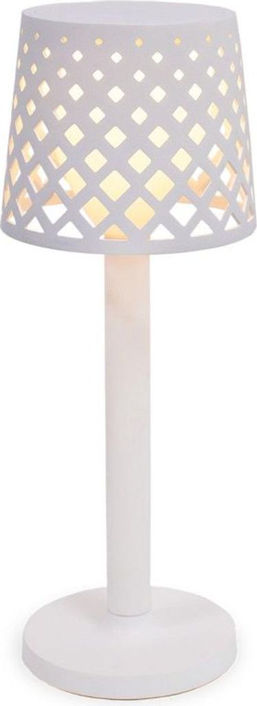LED Tischlampe tragbar kabellos mit Touch IP44 31 cm hoch Weiß 3000 K Modern Tischleuchte außen Außenlampe Balkon Garten