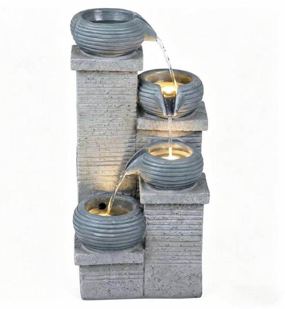 KOMFOTTEU 4-stufiger Gartenbrunnen, Springbrunnen Produktbild 