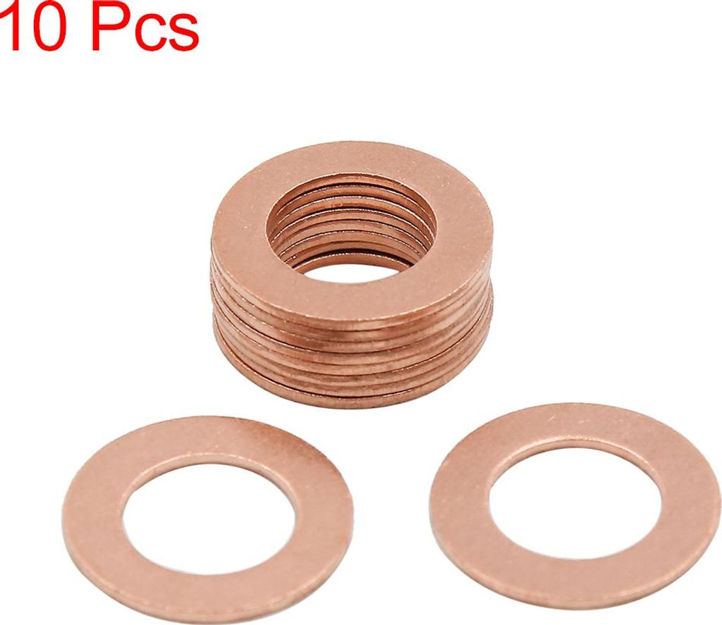 Unterlegscheiben 10Stk. 12mm Inner Kupfer Flache Auto Dichtung Ringe