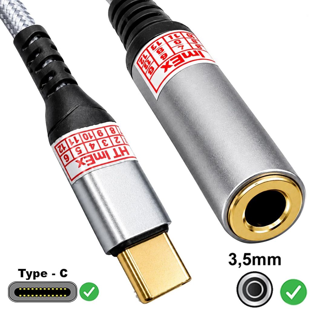 USB C Audio Adapter auf 3,5mm Klinke DAC HiFi AUX Telefonie Headset Kabel