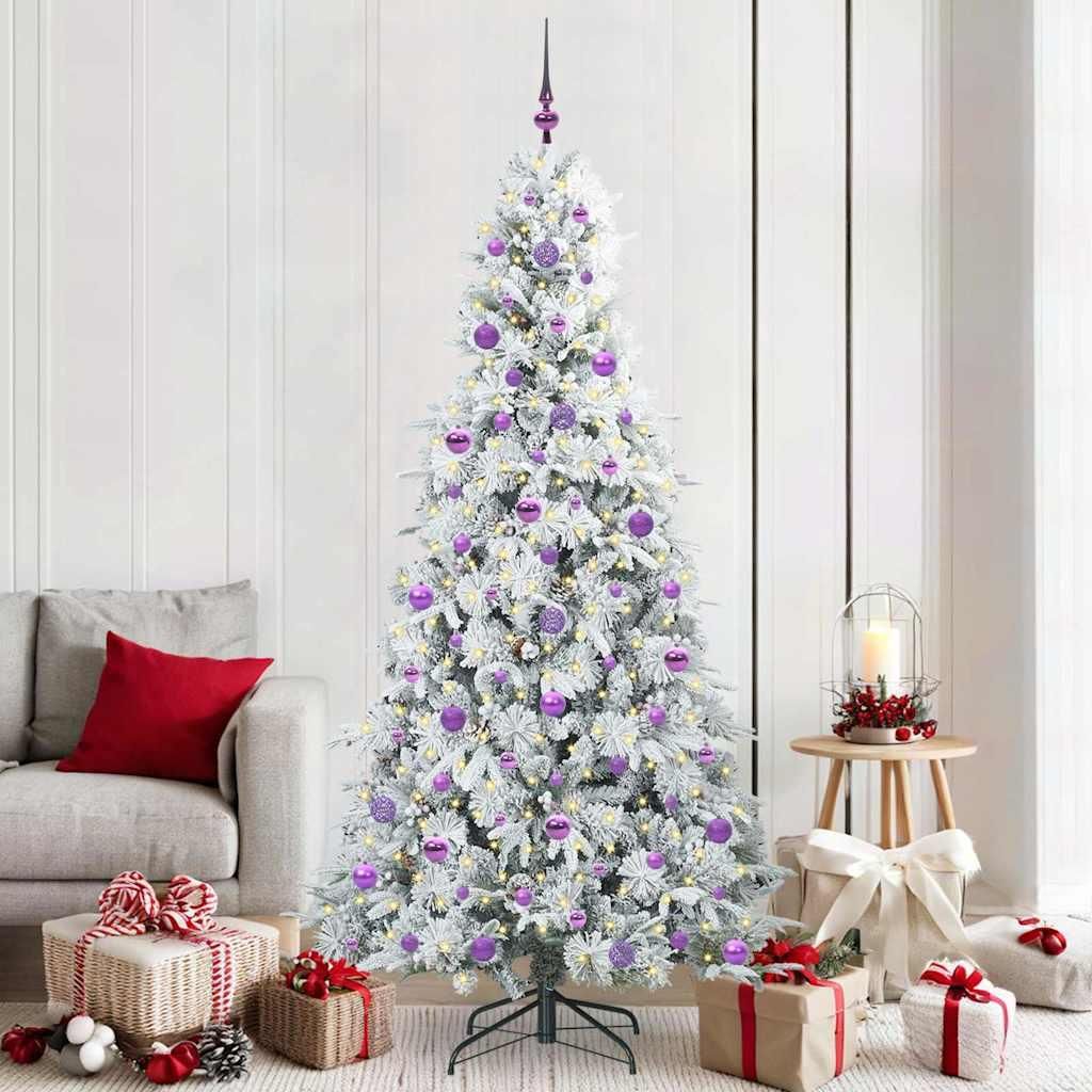 "Schlussverkauf" Künstlicher klappbarer Weihnachtsbaum(1 pc) - Kunstbaum/Tannenbaum - Weiß 210 cm PE und PVC C7938