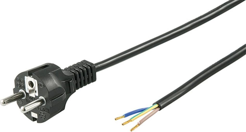 Goobay 94701, 2 m, Netzstecker Typ F, H05VV-F3G, 250 V