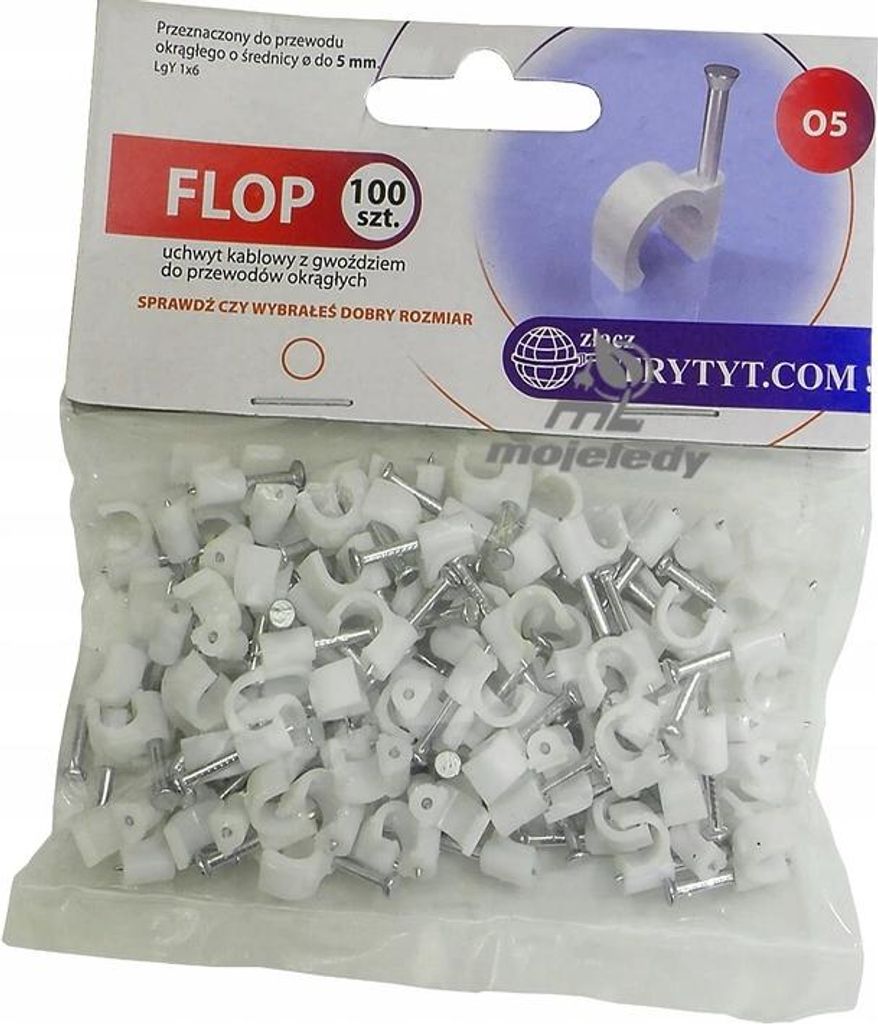 Elektro-Plast | Kabelhalter Flop-5 - 100 Stück - Rund - Einfache Montage - Ideal für 5 mm Kabel