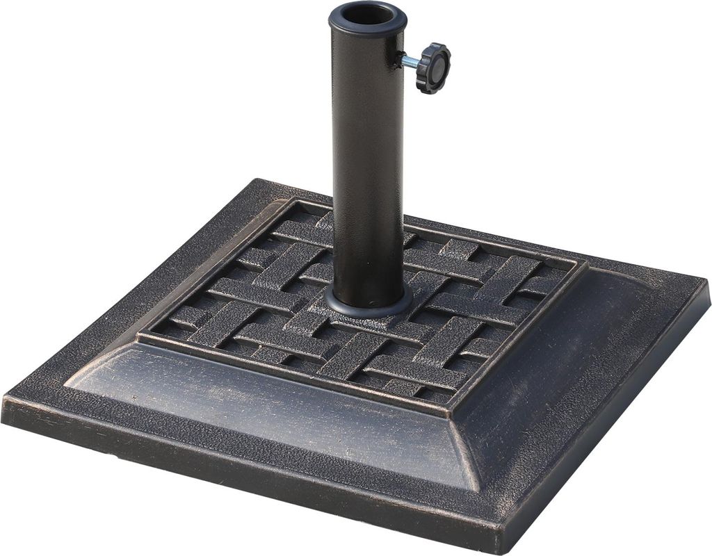 Schirmständer Polyesterharz 9kg Sonnenschirmfuß für Schirmstange von 38mm/48mm Durchmesser Ständer für Garten, Balkon, Bronze