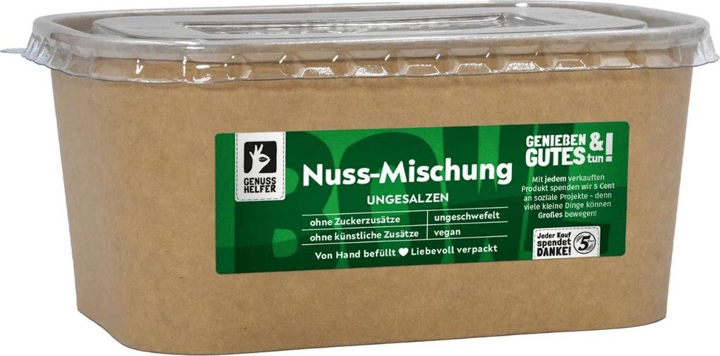 Nussmischung aus Cashewkernen, Walnüssen, Erdnüssen, Mandeln & Haselnüssen, ungesalzen - Nussmix, Studentenfutter Großpackung, Nüsse ohne salz...