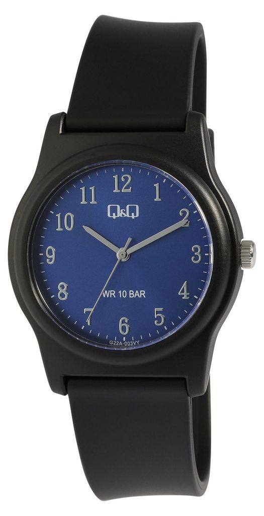 Q&Q Herren Armbanduhr sportlich Resin Mineralglas Schwarz Produktbild 
