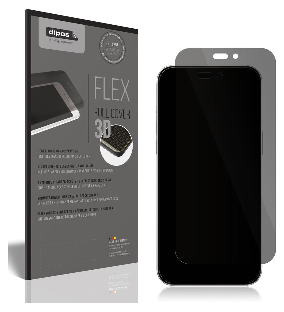 Full Cover Privacy Blickschutzfolie für Apple iPhone 16 Produktbild 