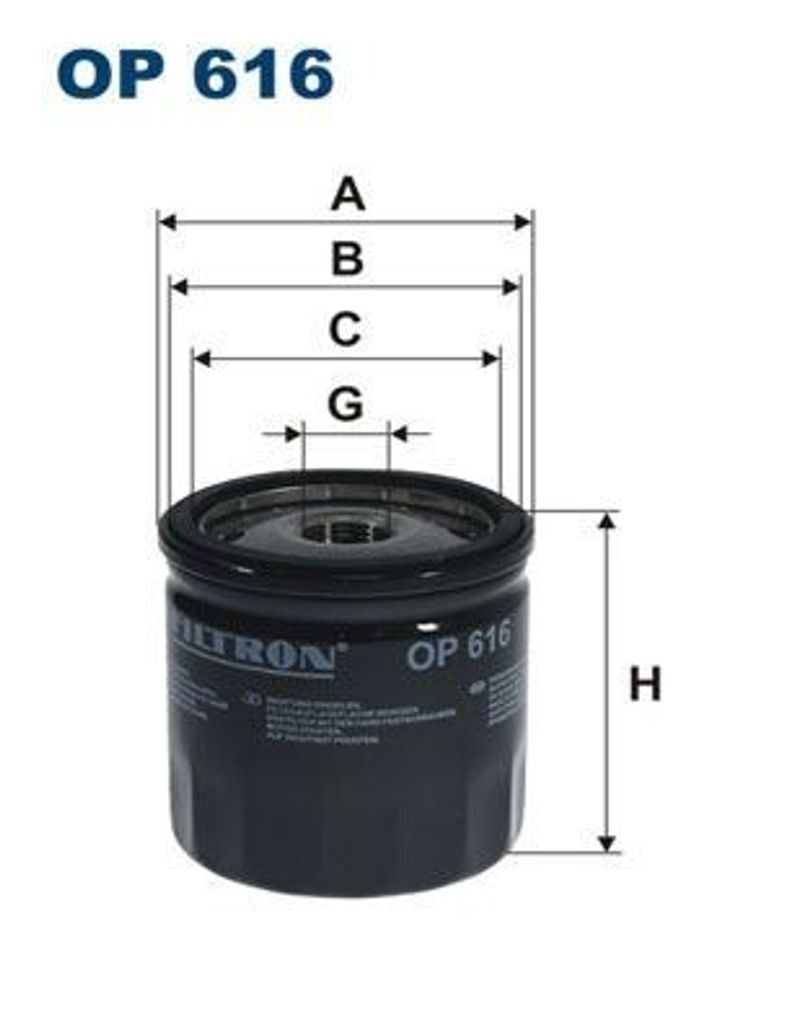 Ölfilter FILTRON OP 616