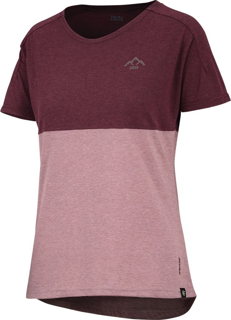 iXS Flow Women Mountain Tech Tee Short Sleeve Taupe / Raisin 38