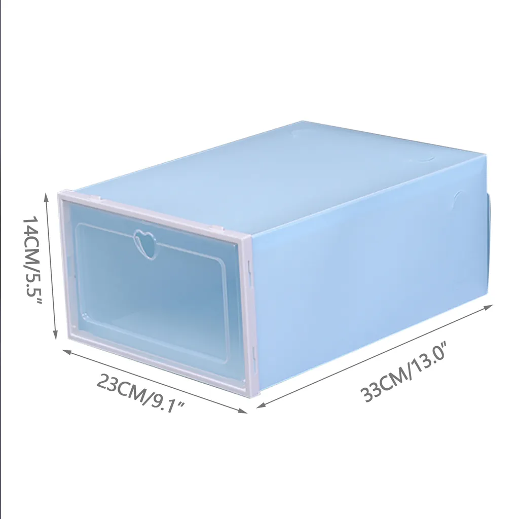 Boîtes à chaussures transparentes et empilables pack de 20 unités bleues - 9
