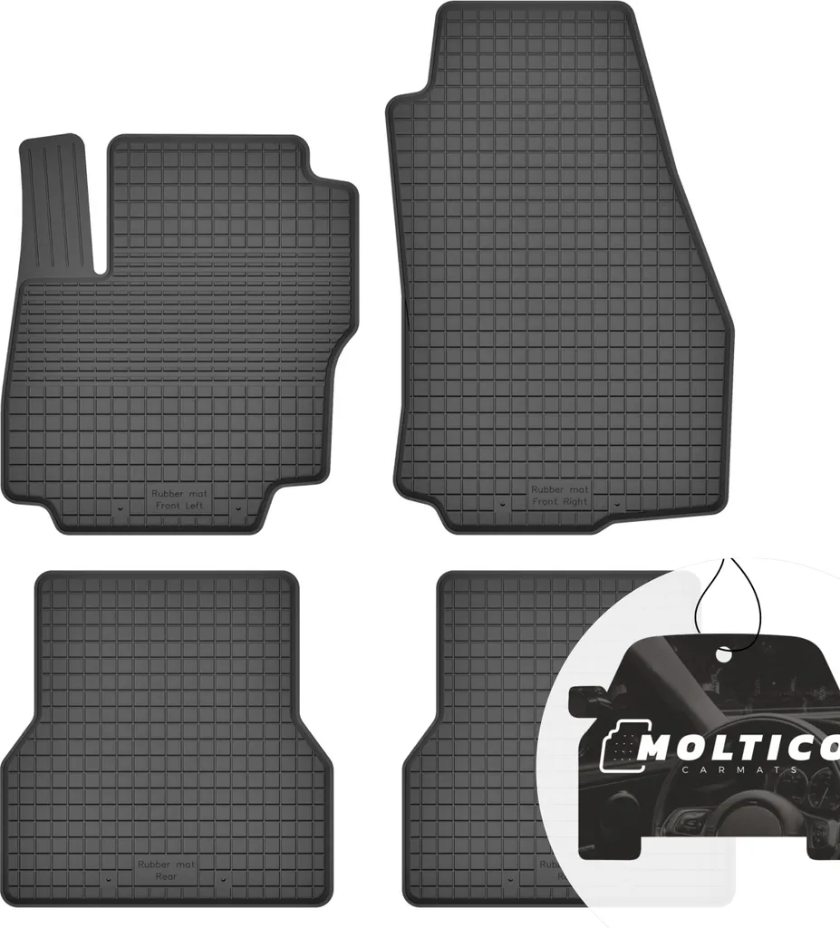 Tappetini in gomma con bordo Tappetini in gomma per auto Tappetini in gomma per auto su misura set da 4 pezzi - adatto per Ford Focus MK2 2003-2010