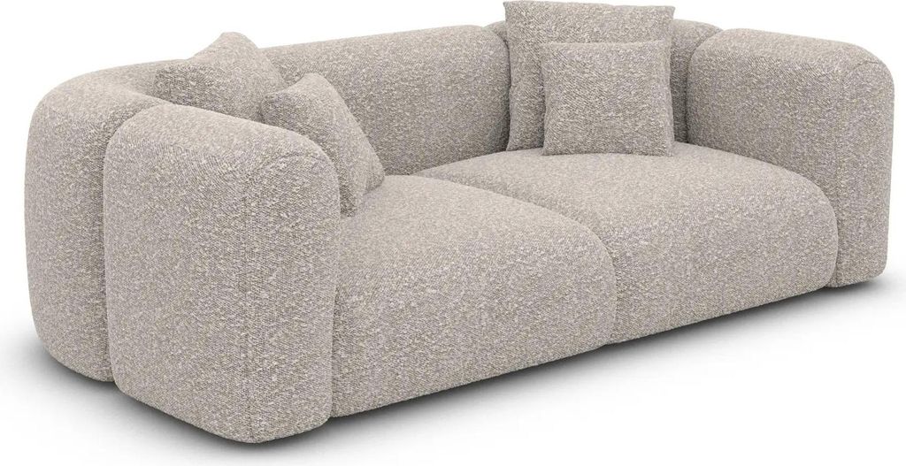 Bouclé 2-Sitzer Couch Belio Sand