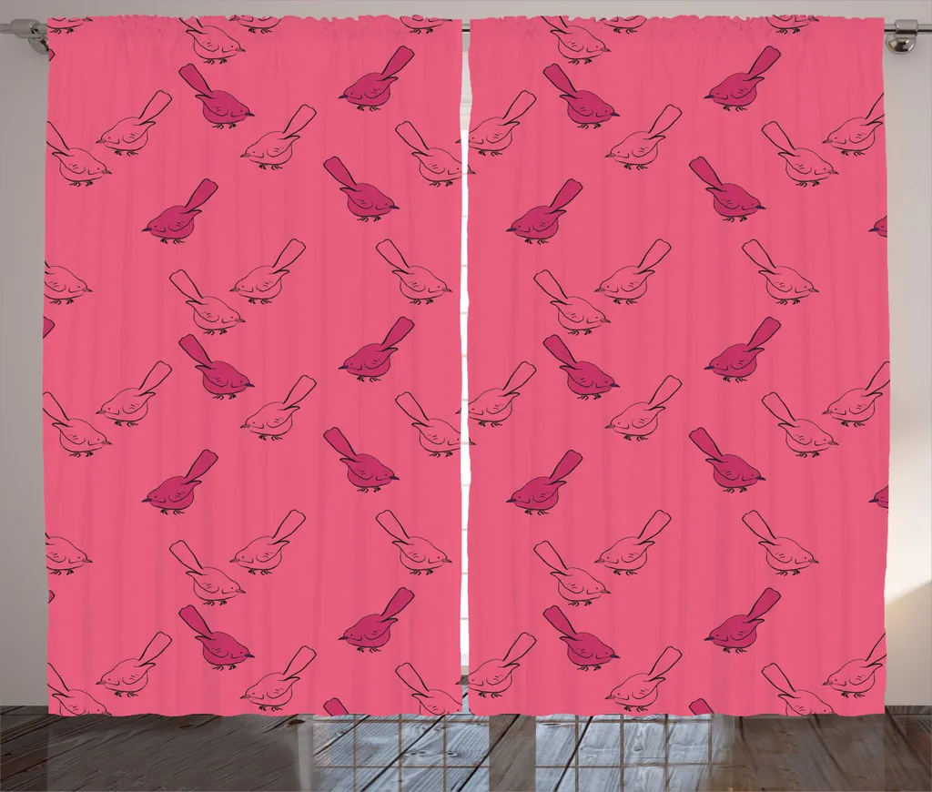 Rideaux de Salon 280x225 cm : Occultation et Déco Oiseaux Rustiques