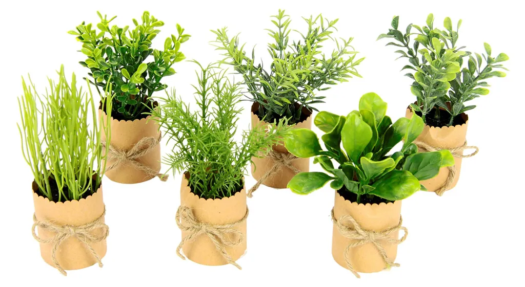 Fausses Plantes Aromatiques Sans Entretien Pots Papier Lot 6 Déco