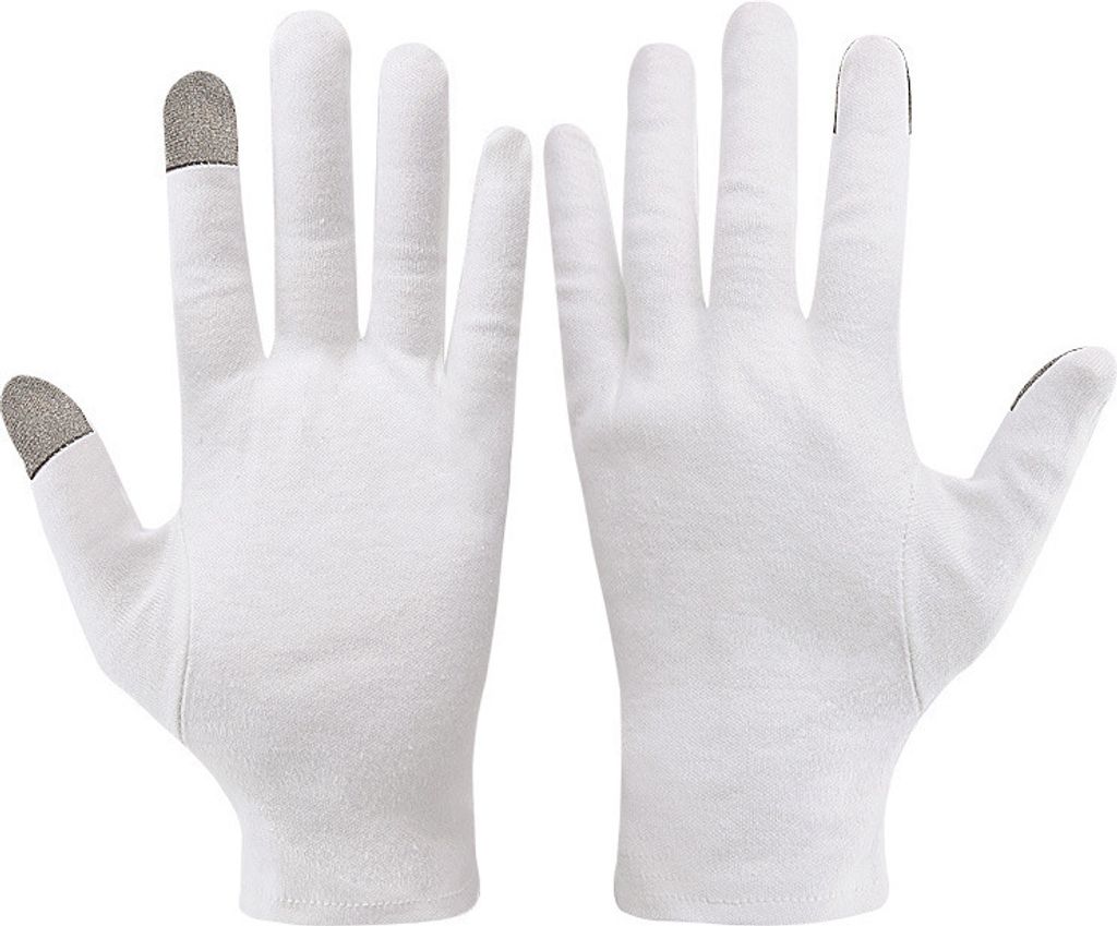 INF Baumwollhandschuhe mit Touchscreen-kompatiblen Fingern Produktbild 