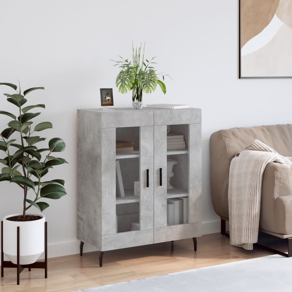 "im Sonderangebot"Sideboard/Kommode - elegantes Design - Buffetschrank - Betongrau 69,5x34x90cm Holzwerkstoff NEU506359 - Kommoden