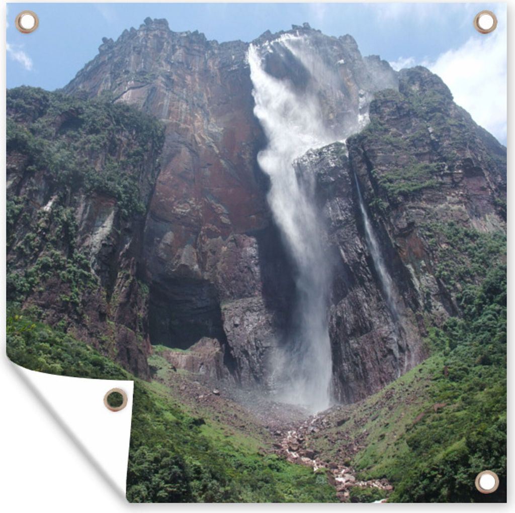 MuchoWow 100x100 cm Outdoor-Poster Gartendeko Sichtschutz Garten Poster für den Garten Wasserfälle im Canaima-Nationalpark in Venezuela