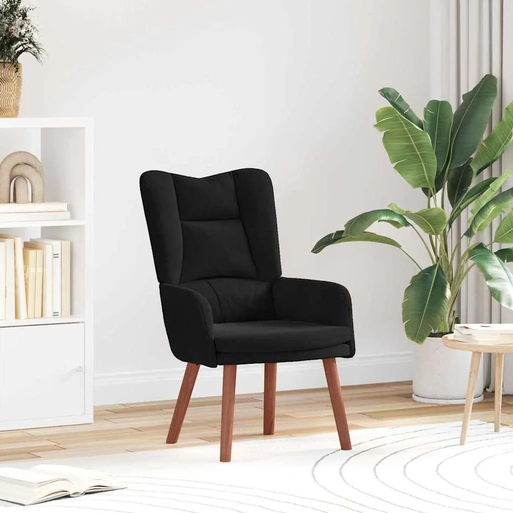 Poltrona Relax Velluto Nero BEI CLORIS 63x67x94 cm | Comfort TV Premium