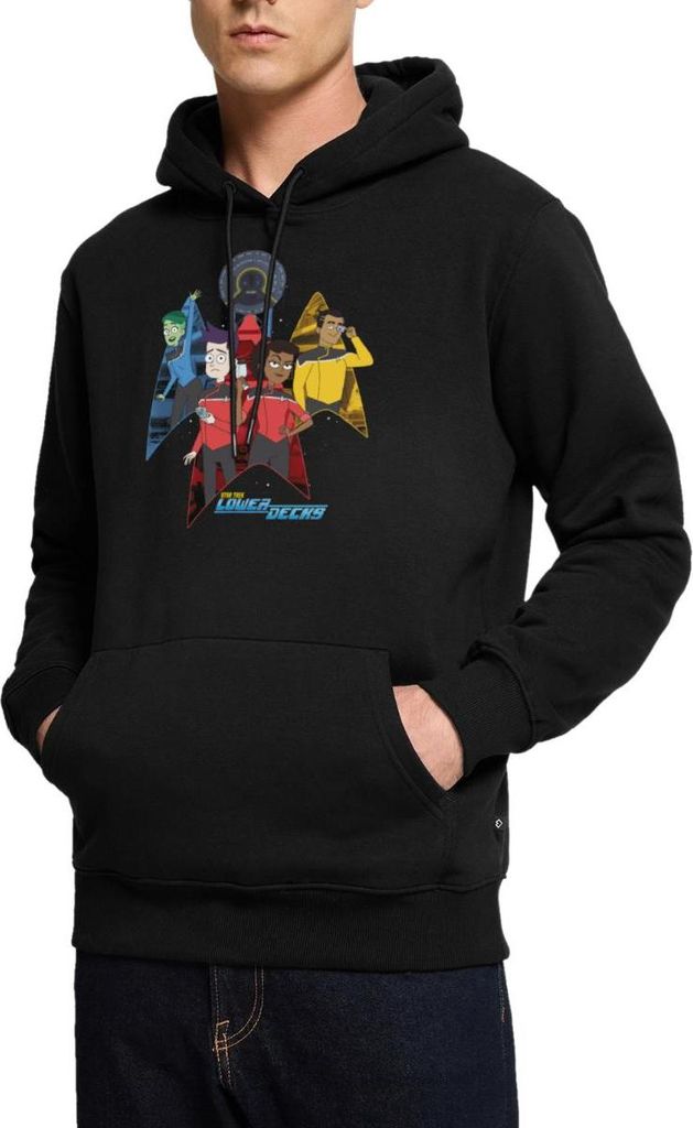 Spreadshirt Star Trek Lower Decks Crew Gruppenbild Herren Premium Hoodie, M, Schwarz
