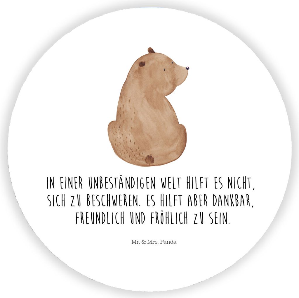Mr. & Mrs. Panda Rund Magnet Bär Schulterblick - Weiß - Geschenk, Selbstachtung, pinnwand, Bären, Motivation, Teddy, zettelhalter, Weltansicht, ...