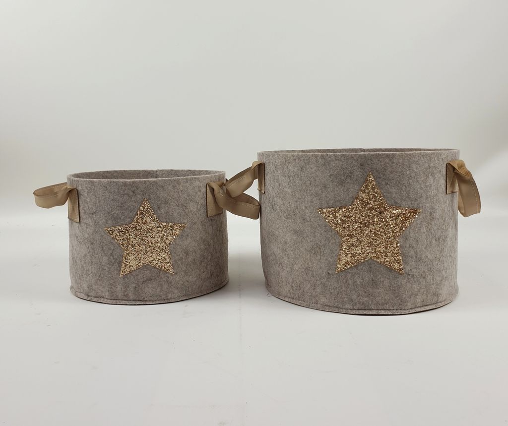 Filzkorb-Set mit Stern gold  2-teilig Produktbild 