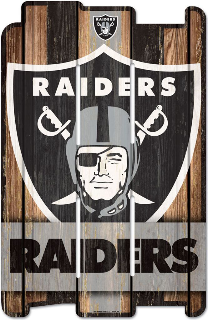 NFL Las Vegas Raiders Fence Plank Wood Sign Holzschild Holz 43x28cm Zaun