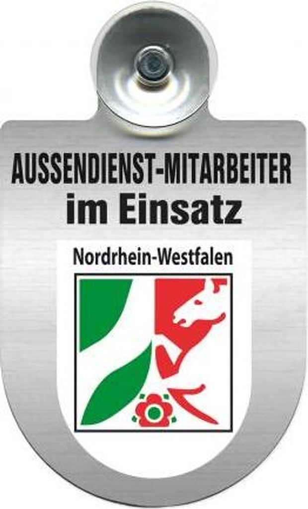 Einsatzschild Windschutzscheibe - Außendienstmitarbeiter im Einsatz - 309366--incl. Regionenwappen Color - Region Nordrhein-Westfalen