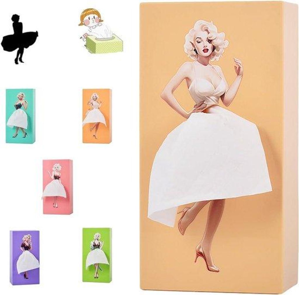 Premium Tissue Box Halter für Mädchen - Lang - Cartoon Design - Gelb - für Zuhause, Büro und Auto