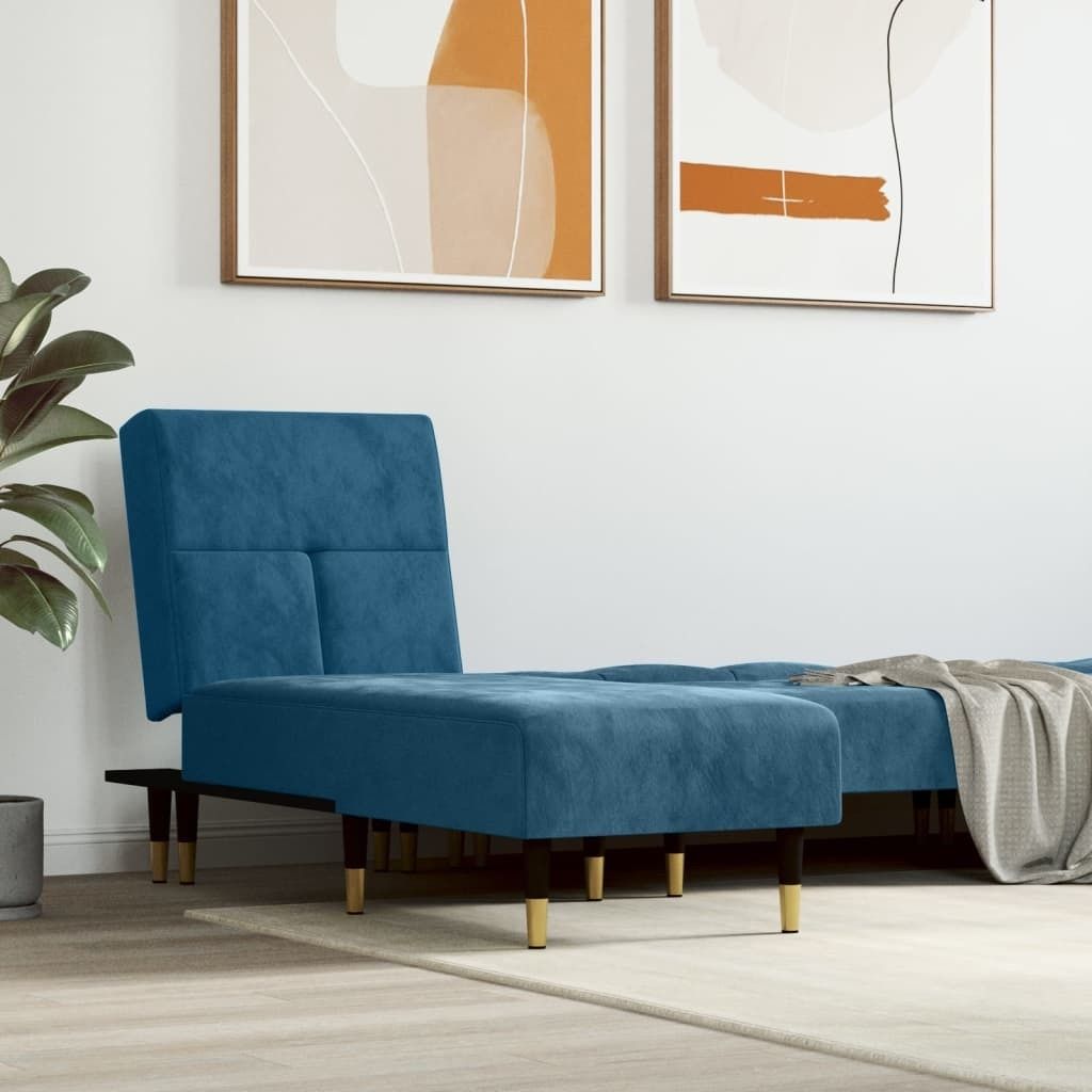 "2026 Promotion" Chaiselongue Blau Samt - Recamieren CC21376