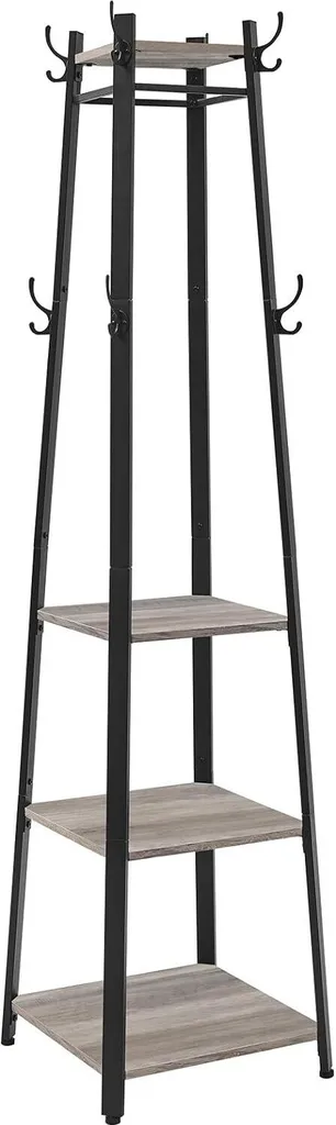 Appendiabiti VASAGLE Grigio Nero - Attaccapanni Industriale 3 Livelli