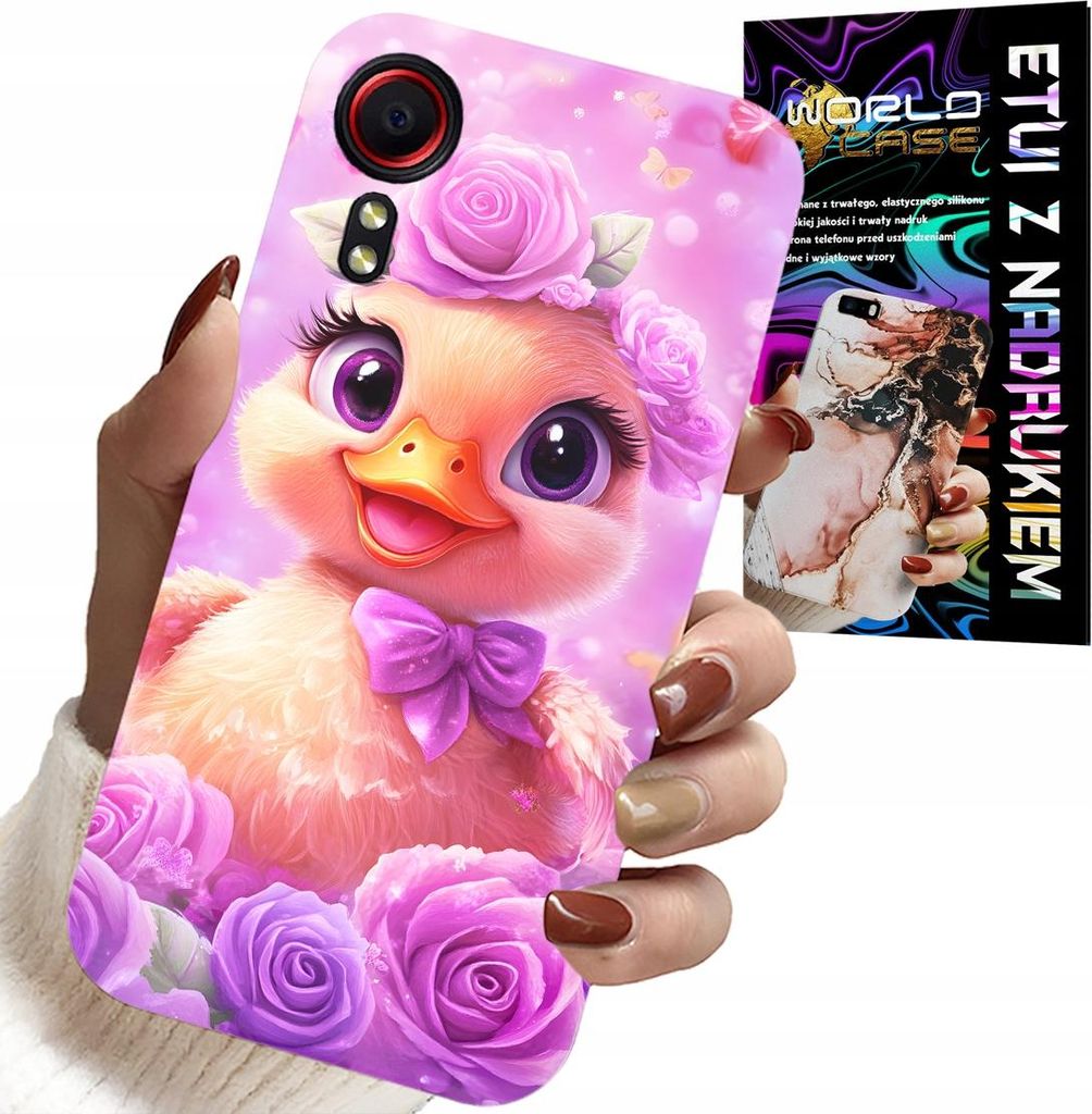 Hülle Für Samsung Galaxy Xcover 5 - Süsse Ente, Ente Auf Rosa Hintergrund