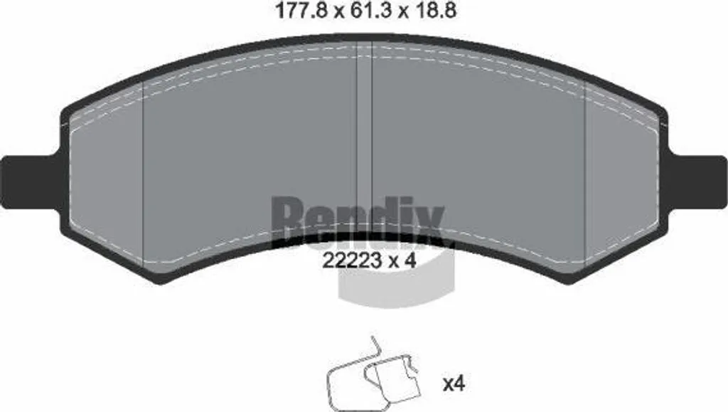 Plaquettes de frein Bendix BPD1878 anti-bruit pour Chrysler Aspen